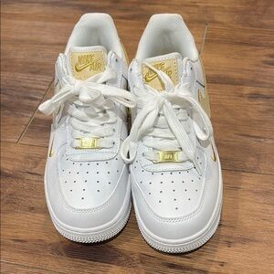 Nike White and Gold AF1